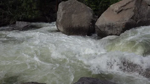 Waterfalls at the Grottos, Roaring Fork River, Aspen, Colorado. Stockbeeldmateriaal 118723737