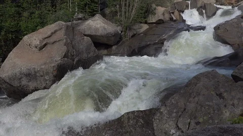 Waterfalls at the Grottos, Roaring Fork River, Aspen, Colorado. Stock Footage 118725059