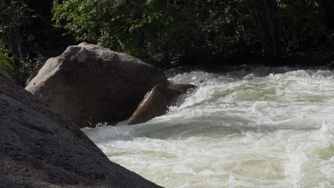 Waterfalls at the Grottos, Roaring Fork River, Aspen, Colorado. Stockbeeldmateriaal 118728875