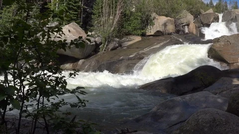 Waterfalls at the Grottos, Roaring Fork River, Aspen, Colorado. Stock Footage 118729029