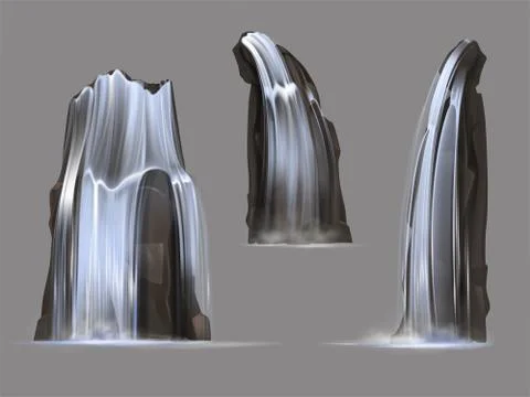 Waterfalls isolated vector illustration set Stock-Illustration