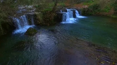 Waterfalls of Montegelato close to Rome 31 Stock Footage