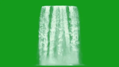 Waterfalls motion graphics with green screen background Stock Footage 135429203