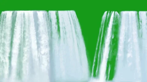 Waterfalls motion graphics with green screen background Stock Footage 186635141