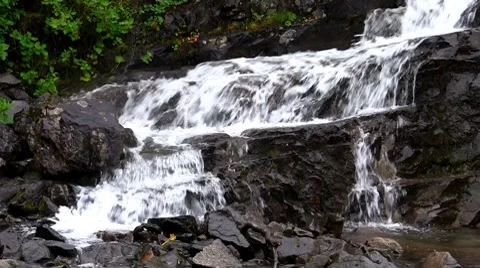 Waterfalls in the Mountains Norway, closeup, loop Stock Footage 8512234