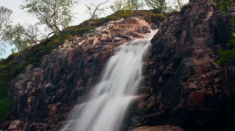 Waterfalls in the Mountains, time lapse Stock Footage 8510509