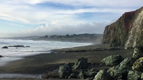 Waterfalls by ocean Видео 74931634