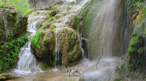 Waterfalls over rocks Stock Footage 34411651