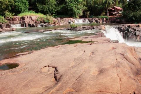 Waterfalls at resort. Stock-Fotos