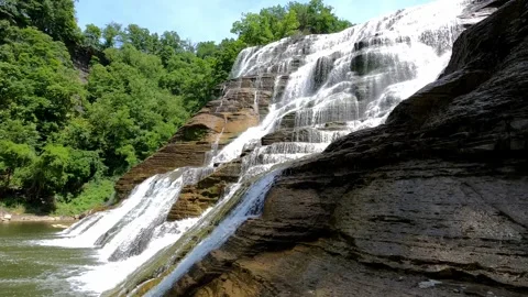 Waterfalls Reverse Ithaca Falls Ithaca NewYork Stock Footage 265570407