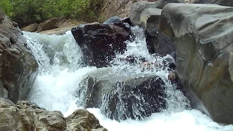 Waterfalls on the river Stock Footage 123952766