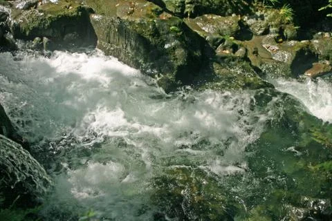 Waterfalls in river gorge Stock Photos