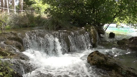 Waterfalls in the ruidera in slow motion Stock Footage 97975360