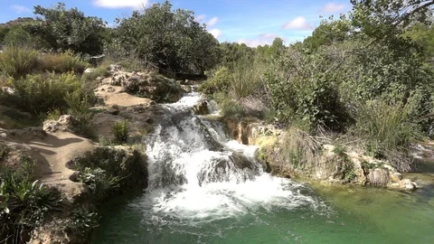 Waterfalls in the ruidera in slow motion Stock Footage 97985923
