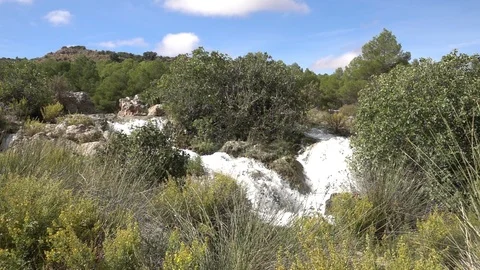 Waterfalls in the ruidera in slow motion Stock Footage 97986661