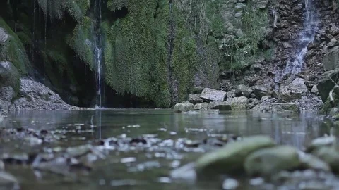 Waterfalls side tracking right to left and left to right Video stock 83043753