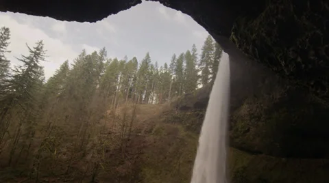 Waterfalls slow motion pan from top to bottom Stock Footage 32399345