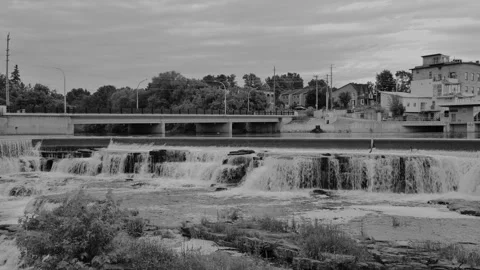 Waterfalls in a small town Stock Footage 278329265