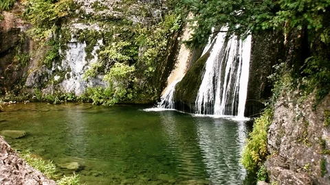 Waterfalls in the source of the Rio Mundo, Stock Footage 112625380