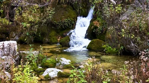 Waterfalls in the source of the Rio Mundo, Stock Footage 112625479