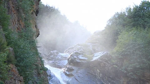 Waterfalls spray medium (60p) Stock Footage 5242677