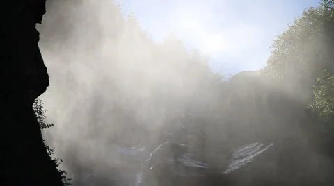 Waterfalls spray tight (60p) Stock Footage 5239381