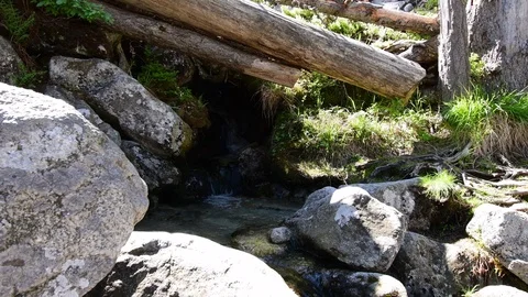Waterfalls at stream Studeny potok in High Tatras mountains, Slovakia Stock Footage 89699909