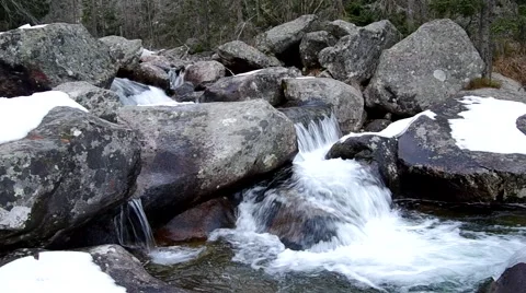 Waterfalls of Studeny potok in High Tatras mountains Stock Footage 58917286