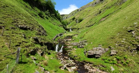 Waterfalls in Swinner Gill Stock Footage 337250198