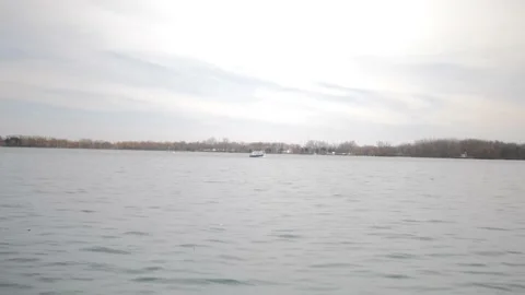 Waterfront with Boat Stock Footage 152548058
