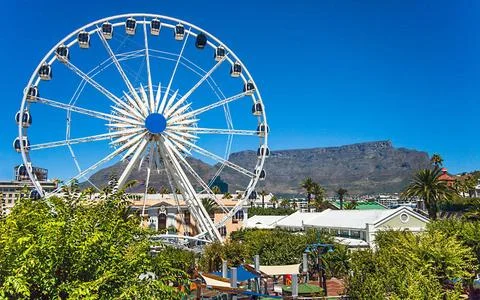 On the waterfront in Cape Town overlooking Table Mountain On the waterfro... Foto stock