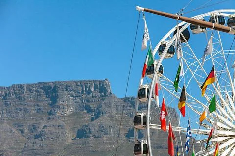  On the waterfront in Cape Town overlooking Table Mountain On the waterfro... Foto stock