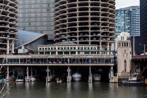 Waterfront in Chicago. Stock Photos