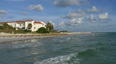 Waterfront Condos, Beachside, WATER, 4K Stock Footage 54089192