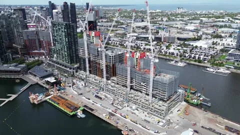 Waterfront construction site Video stock 332745850