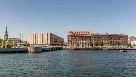 The Waterfront of Copenhagen, Denmark Stock Footage 99177937