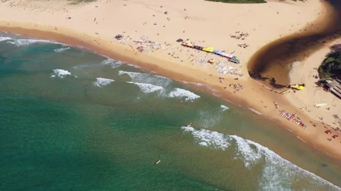 Waterfront of Curl Curl sandy beach on Sydney Northern beaches aerial 4k. Stock Footage 169446465