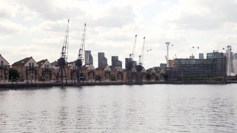 Waterfront dockland housing Stock Footage 281898663