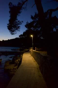 Waterfront at dusk Foto stock