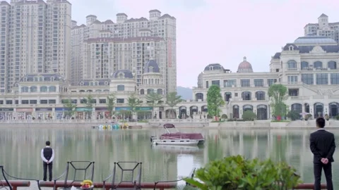 The waterfront in front of the villa Stock Footage 235276317