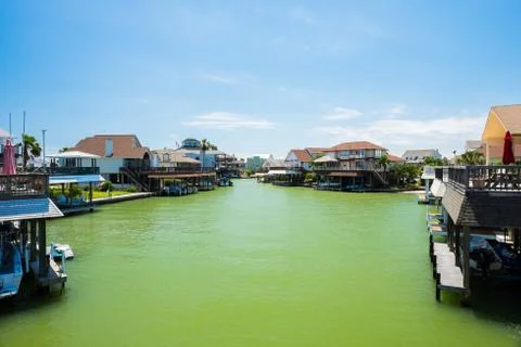 Waterfront homes Stock Photos