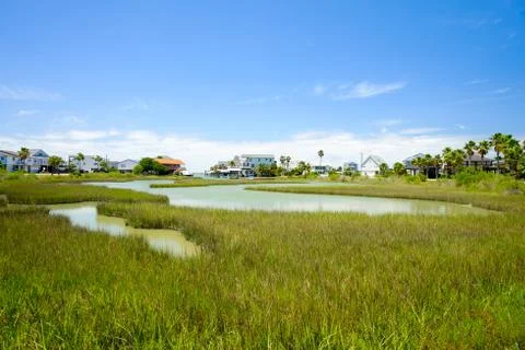 Waterfront homes Stock Photos