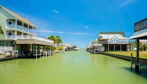 Waterfront homes Stock Photos