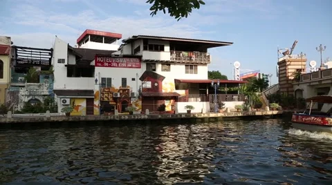 Waterfront Malacca river in Malacca Vídeos de archivo 49361622