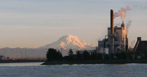 Waterfront Mountain view Stock Footage 57370416