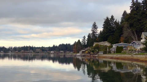 Waterfront neighborhood Stock Footage 145365488