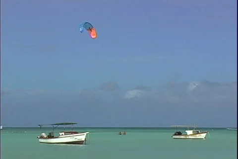 Waterfront Parasail-ws Video stock 821045