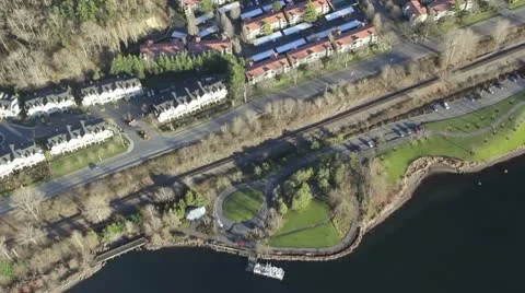 Waterfront Park - Aerial Stock Footage