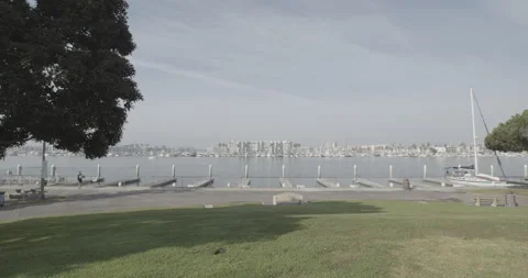 Waterfront Park by Marina Stock Footage 257051089