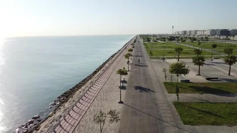 Waterfront Pathway with Ocean Views Stock Footage 333591990